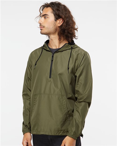 Independent Trading Co. Unisex Lightweight Quarter-Zip Windbreaker Pullover Jacket EXP54LWP